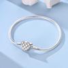 Authentic Original Bracelet High Quality Fine Jewelry Bangle Copper Metal Charm Bead Component Bracelet High Quality Fine Jewelry 17-20CM Love Cross