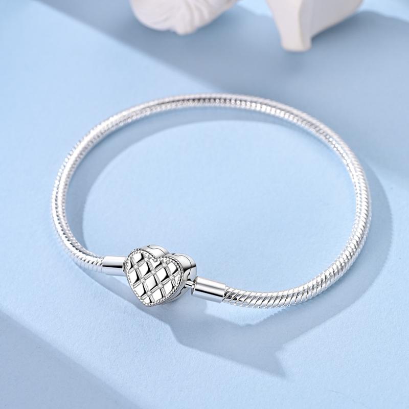 Authentic Original Bracelet High Quality Fine Jewelry Bangle Copper Metal Charm Bead Component Bracelet High Quality Fine Jewelry 17-20CM Love Cross