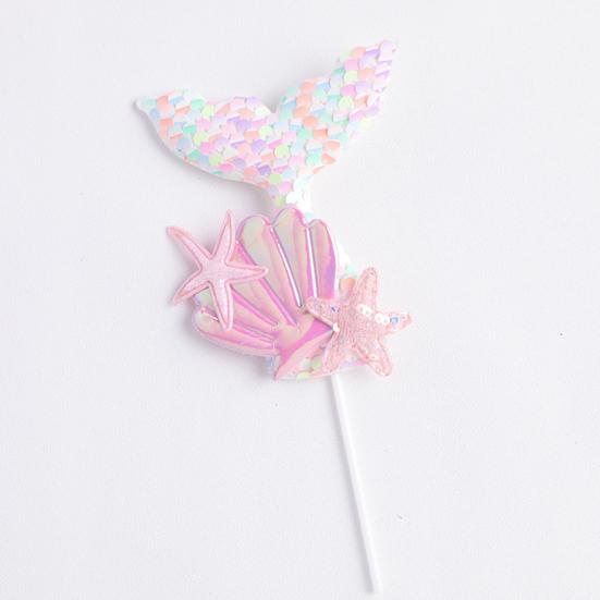 Топпер для кекса Изысканный красивый легкий топпер для торта Хвост русалки Топпер для кекса День рождения Десертная вставка Топпер для кекса