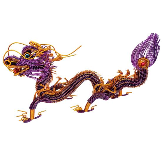 Миниатюрный зодиакальный дракон, ремесленный орнамент, красочная алюминиевая проволока, плетение, фигурка китайского дракона, креативная модель животного, украшение для автомобиля, домашнего офиса