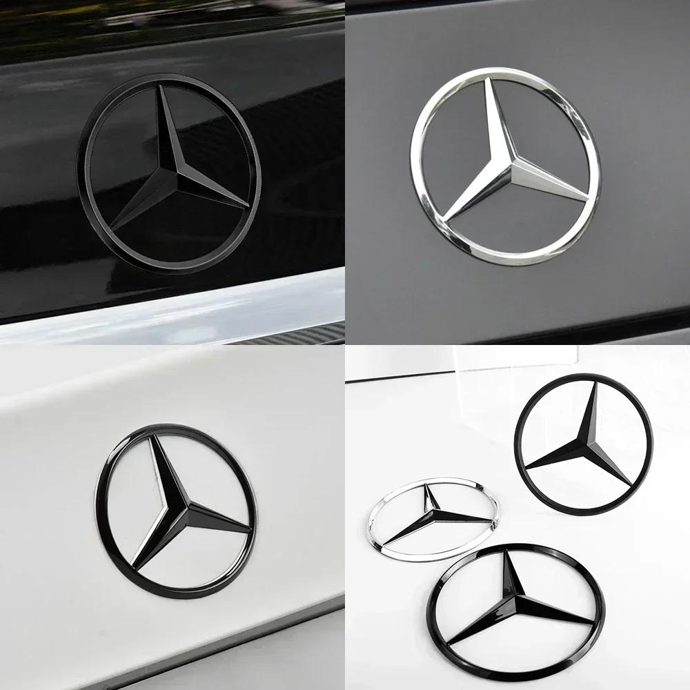 New C200 E200 For Mercedes Benz Mercedes Logo Badges Cover Decal 3D ABS Car Rear Trunk Emblem Sticker For Mercedes Benz W177 A-