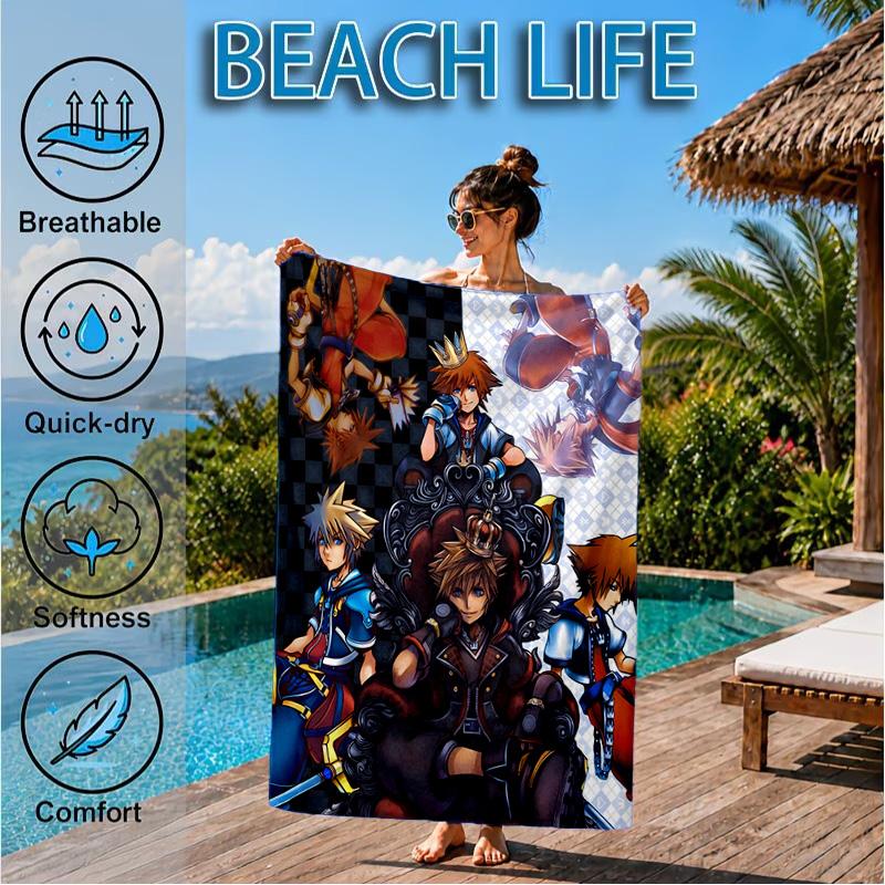 1PC King Beach Towel for Adults/Family ,Beach Towel, Ultra Absorbent Quick-Drying Pool Towels for Travel, Swimming, Camping Gift