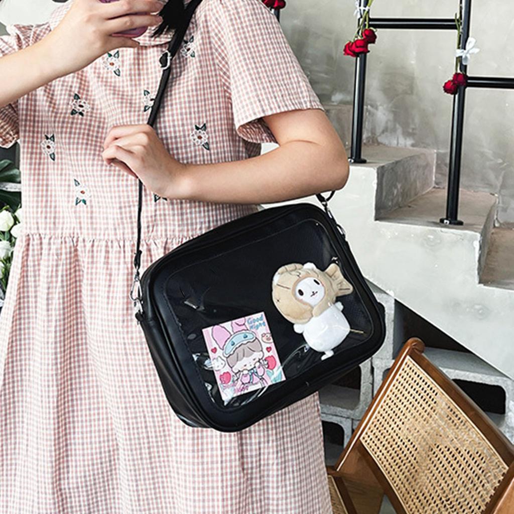 Роскошная сумка Pu Ita Crossbody для женщин, милые сумки Lolita, симпатичная прозрачная сумка через плечо в стиле кармана