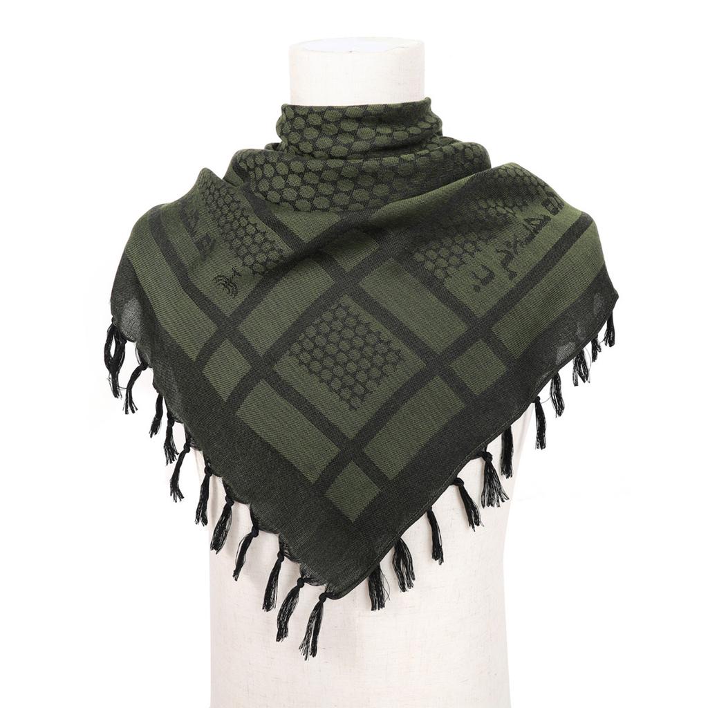 Arab Scarf Jacquard Pattern Adult Tactically Shemagh Scarf Middle Eastern Style Keffiyeh Anti Uv Dustproof Arab Scarf