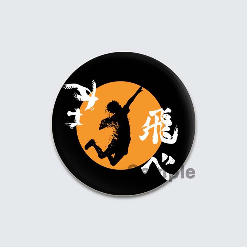 Булавки с героями мультфильмов Сёё Хината 32/44/58 мм в стиле аниме Haikyuu!! Значок Манга Q-версия Фигурки Значки Значок Украшение для рюкзака Брошь для сумки Аксессуары