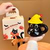 Halloween Gift Cute Cat Water Cup Girl High-value Ceramic Mug with Lid Girlfriend Practical Souvenir