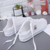 New 2024 Spring Summer Women Canvas Shoes Flat Sneakers Women Casual Shoes Low Upper Lace Up White Shoes