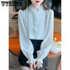 Long Sleeved Chiffon Shirt for Women Spring Early Spring Outfit Chic Top