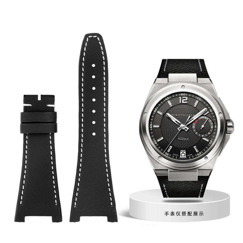 Нейлоновый кожаный ремешок для часов IWC Engineer, ремешок с вырезом, серия IW500501 IW378507 IW322703, черный спортивный холщовый ремешок для часов