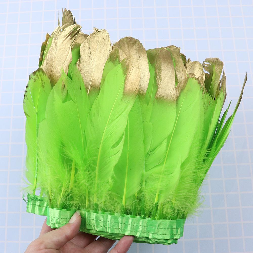 1 Meter Soaked Goose Feather Decorative Ribbon Natural Swan Feather Decorative Wedding Dress Feather Dyeing 15-20Cm