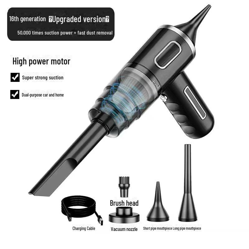 Портативный беспроводной воздуходув и пылесос — мощное всасывание, перезаряжаемый, для использования дома и в автомобиле
