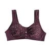 Women Front Button Floral Brassiere Underwear Cotton Wireless Push Up Bra Lingerie