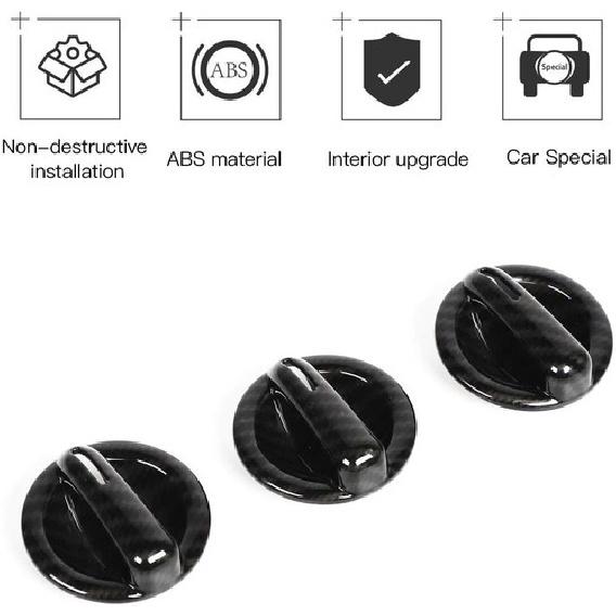 3x Car Air Conditioner Switch Button Cover Trim for Jeep Wrangler 2007-10 JK JKU