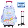 Large Trolley Backpack for Girls Grades 2-4-6, Ages 7-12, with Double Shoulder Straps