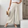 Women's Summer New Solid Colour Senior Open Trousers Temperament Commuter Comfortable Wide Leg Trousers