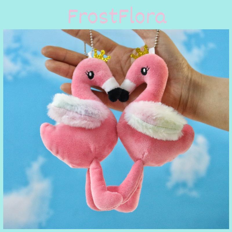 Очаровательная мини-плюшевая игрушка фламинго, мягкая розовая набивная игрушка, брелок-аксессуар