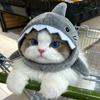Pet Hat Shark Shaped Adjustable Soft Kitten Outfit Accessories Cat Shark Hat For Party Dress Up Photography Cosplay