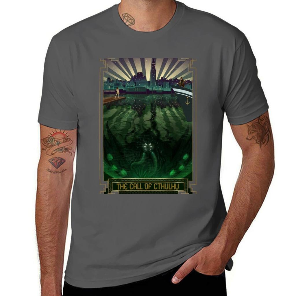 The Call Of Cthulhu Art Deco Tshirt Plus Size Gym Sports Tshirt