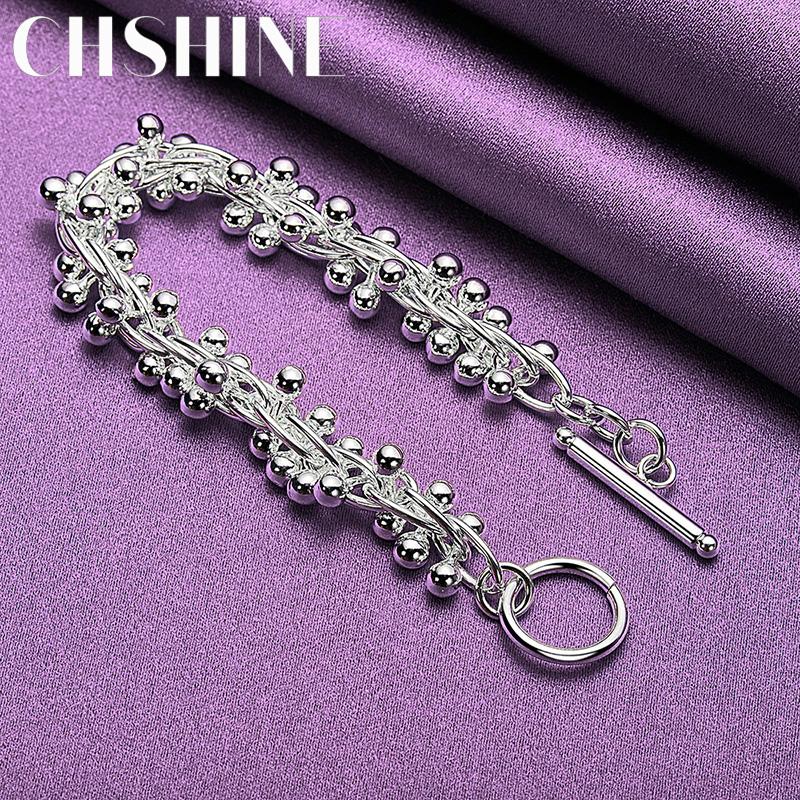 CHSHINE 925 стерлингового серебра виноград бусины цепочка браслет мода шарм свадебная вечеринка высокое качество для женщин ювелирные изделия