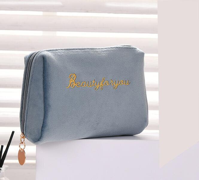 Женская косметичка на молнии, бархатные косметички, дорожные женские щетки для губ, набор для хранения туалетных принадлежностей, сумка для туалетных принадлежностей