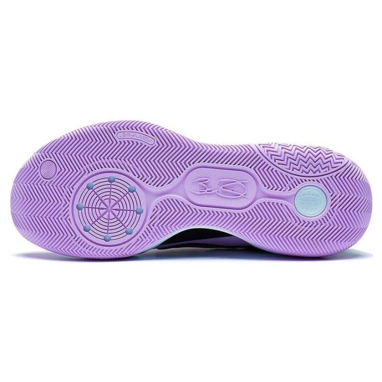 Баскетбольные кроссовки Li Ning Wade All Day 7 прочные дышащие низкие мужские кроссовки фиолетово-черные ABAT033-3