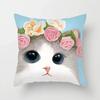 Cute Cat Pattern Decorative Pillowcase Car Sofa Square Cushion Pillowcase