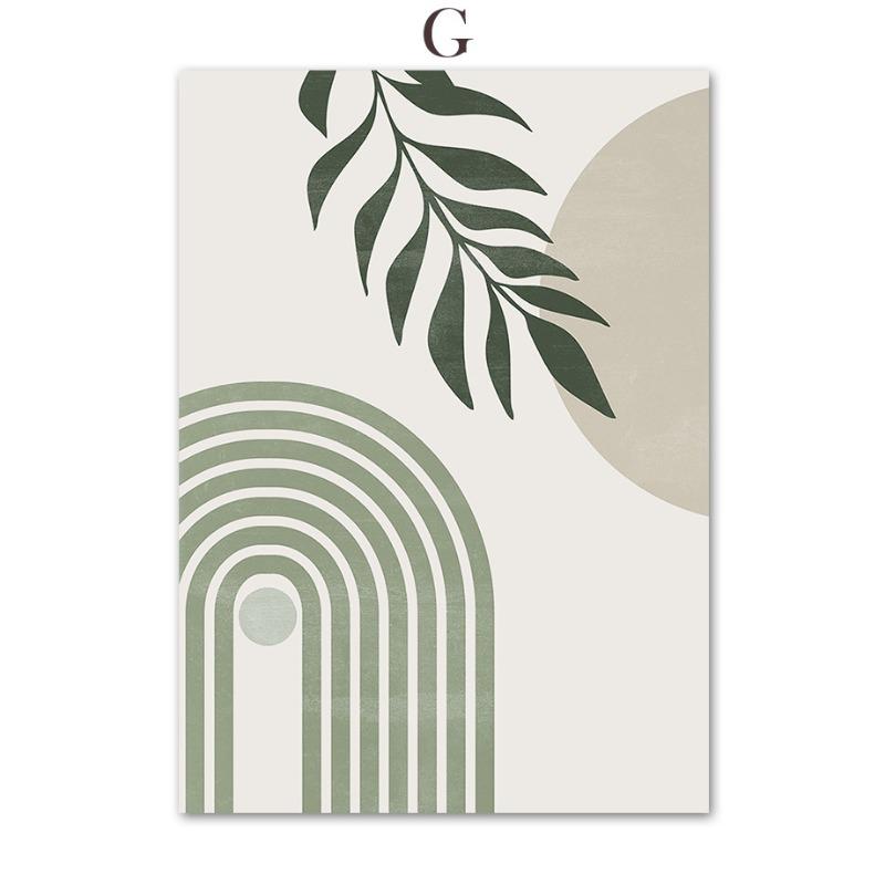 Бохо Гора Солнце Луна Радуга Лист Геометрия Настенная Живопись Холст Абстрактные Плакаты И Принты Картины Для Декора Гостиной