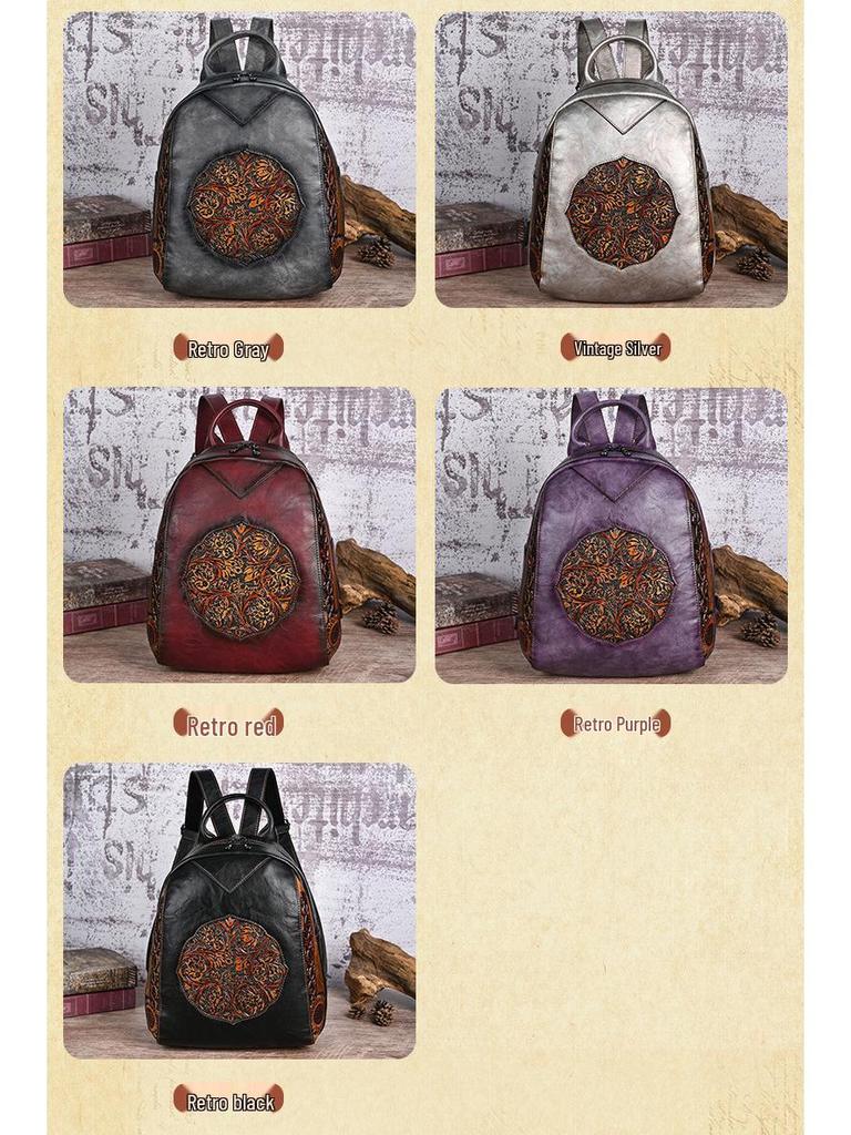 Винтажный рюкзак в китайском стиле с тиснением, большой вместимости, для повседневных путешествий, для женщин