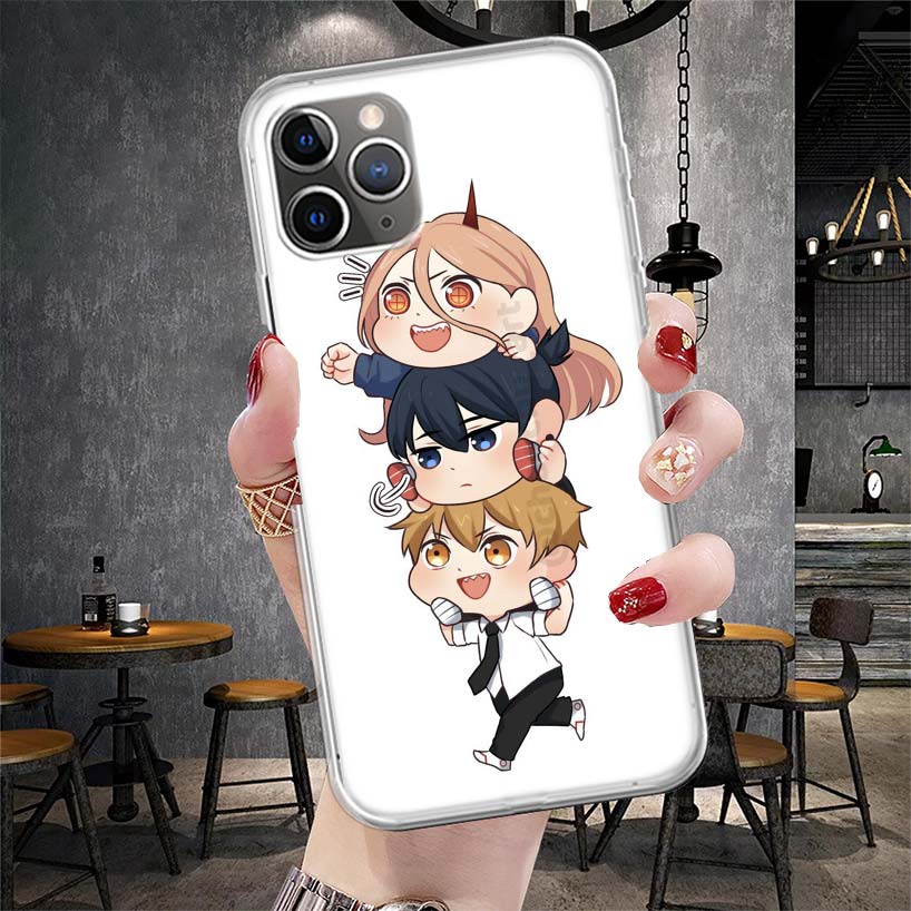 C-Человек-бензопила Милый Мягкий Чехол Для Телефона Для IPhone 11 17 Air 16E 16 Pro Max 15 + 14 Plus 13 Mini 12 Apple 7 SE 8 Fundas Coque 11 17