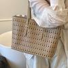 2025 лето новый нишевый дизайн простая повседневная полая сумка-тоут модная универсальная высокотекстурная сумка на плечо