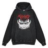 440G Heavy Washed Retro Animation Street Retro Cotton Sweater, Street Tide Hooded Sweater