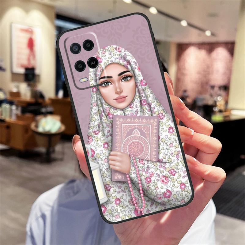Мусульманская Исламская Девушка Глаза Хиджаб Чехол Для Oppo A78 A98 A79 A18 A38 A58 A40 A60 A80 A16 A76 A96 A15 A74 A94 A54 A17 A77 Крышка