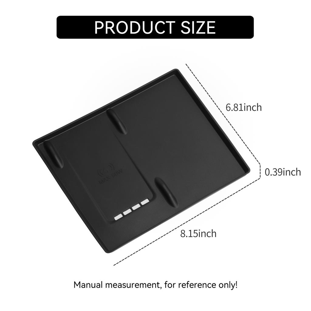 Для BYD Tang L 2025 Силиконовый коврик для беспроводной зарядки Нескользящая защитная накладка для телефона Зарядное устройство Аксессуары для интерьера автомобиля Черный