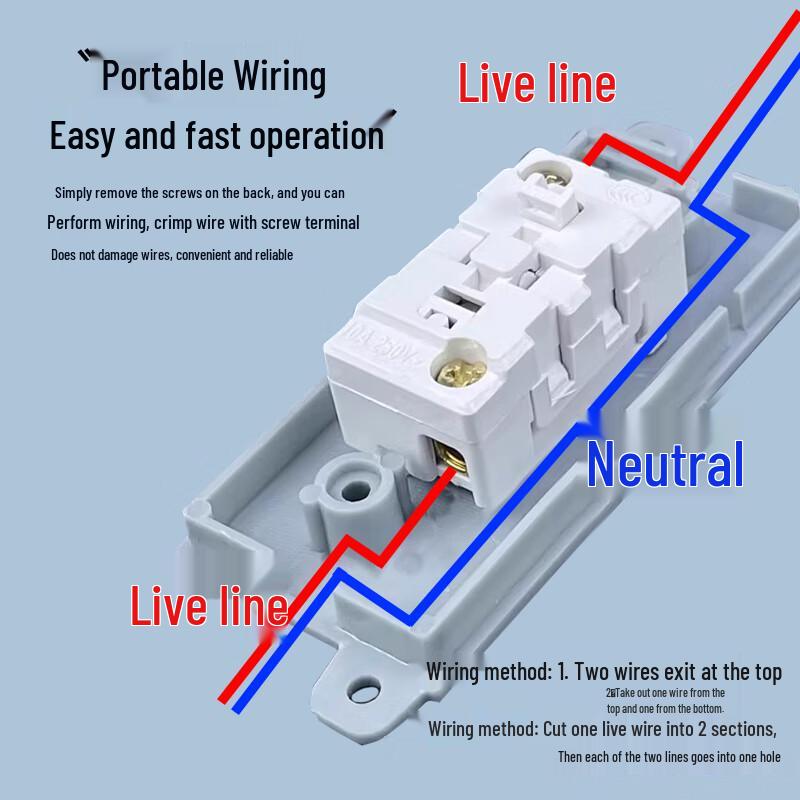 Qihua QH528 10A Single Pole Wall Rocker Switch