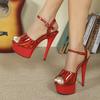 Fashion Liyke Size 34-43 Cozy Patent Leather Women Super High Heels Platform Sandals Sexy Peep Toe Party Strip Pole Dance Shoes Pumps