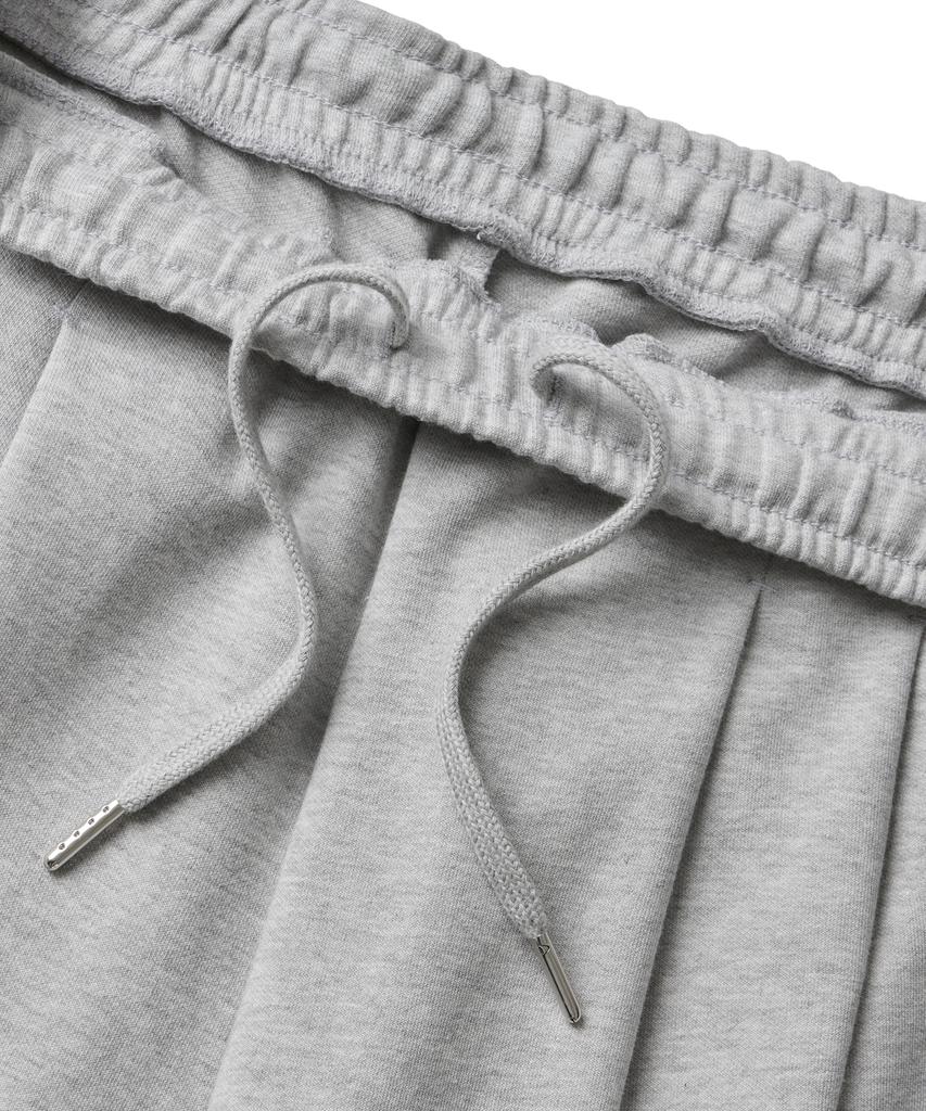 MUSINSA STANDARD WOMAN Женские широкие брюки-джоггеры из двустороннего трикотажа с двумя защипами [Средне-серый]