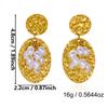 Luxury Stainless Steel Imitation Pearl Tassel Earrings for Women Round Disc Oval Dangle Jewelry Daily Party Gifts Accessories