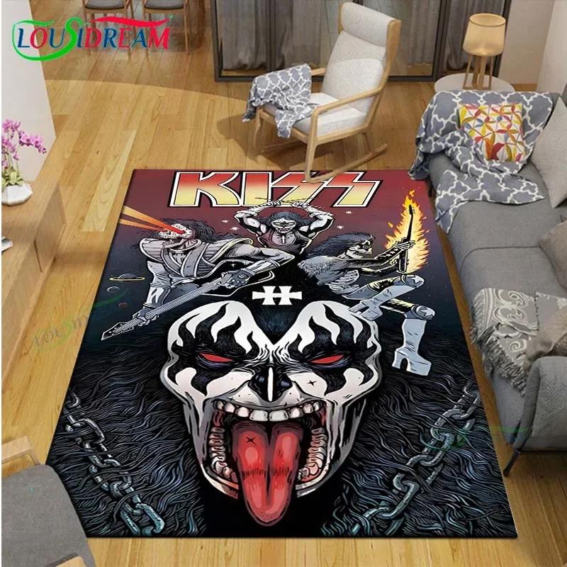 Известный Музыкальный Хэви-Металл Группы KK-Kiss Ковры с Принтом Гостиная Противоскользящий Ковер Детская Спальня Коврики Йога-Коврик Большой Ковер
