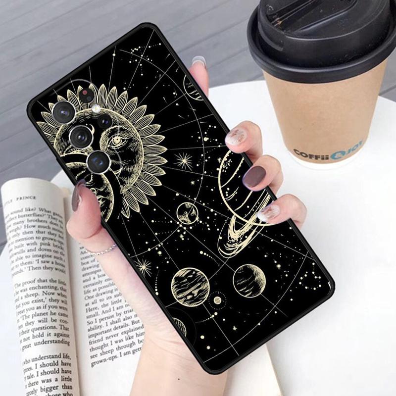 Чехол для телефона Солнце Луна Лицо Для Samsung Galaxy S24 S25 Ultra S21 S22 Ultra S10E Note 10 Plus Note 20 FE S23