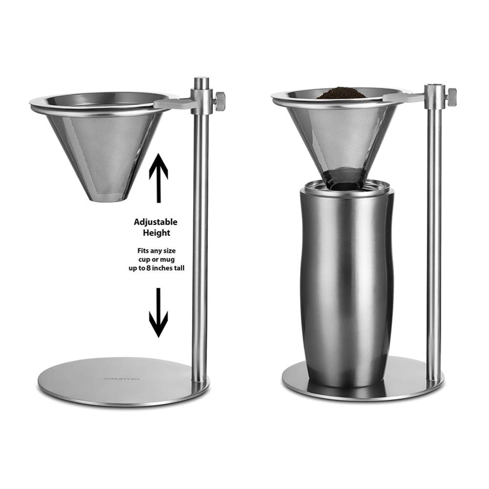 Stainless Steel Coffee Dripper Stand Adjustable Height Pour Over Stand Home Coffee Making