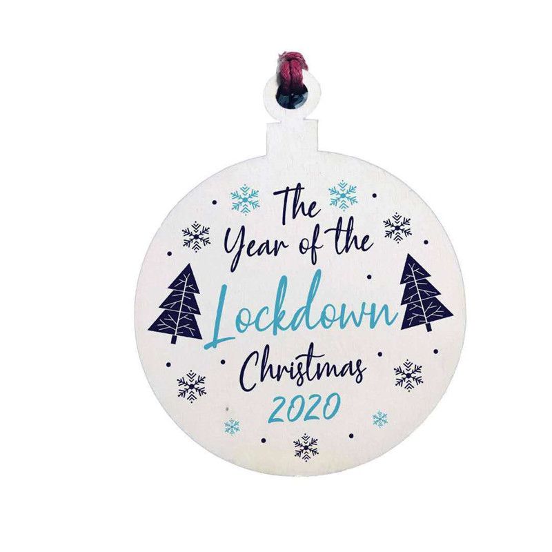 Wooden Christmas Decorations Gift Bauble Commemorating The Lockdown 2020**