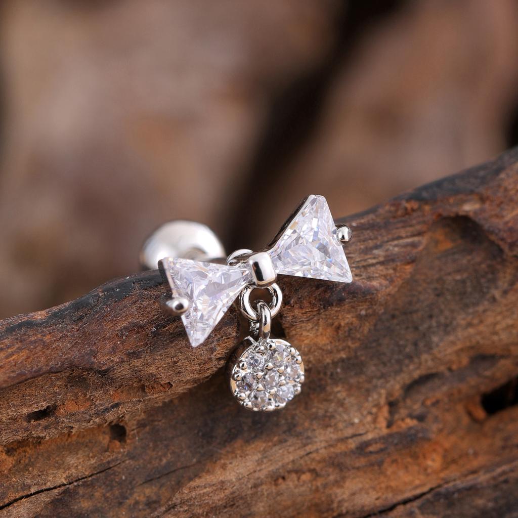 Набор из 10 серег для хряща средней части хеликса, трагуса, конха, 20G, гипоаллергенная хирургическая нержавеющая сталь, циркон, женские пирсинг-украшения