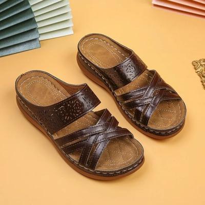 Женская обувь, модные базовые женские тапочки, горячая распродажа, повседневные тапочки больших размеров, женские летние тапочки с открытым носком и сплошным клином