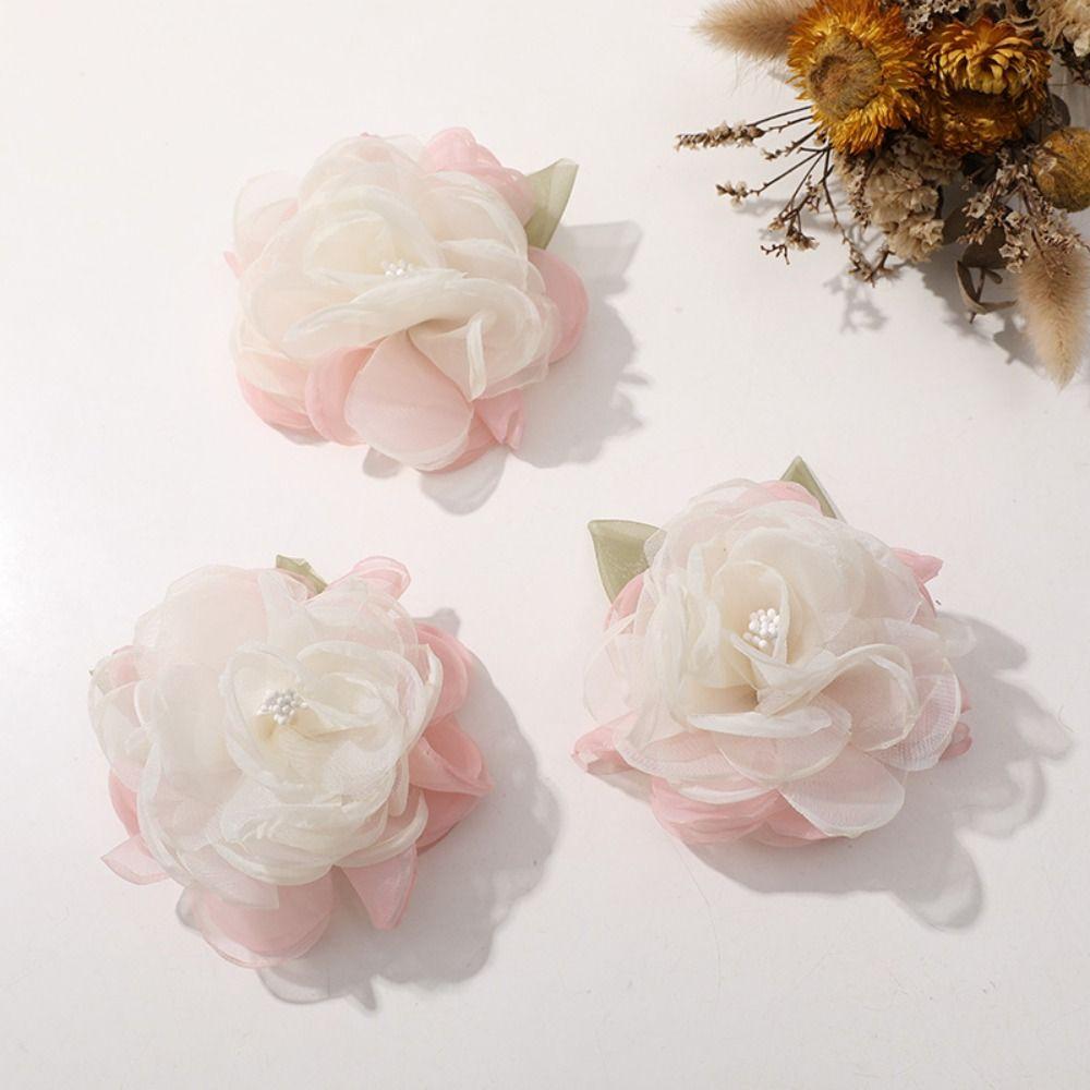 5шт многослойная ткань аппликация 3D ювелирные изделия аксессуары органза цветок ткань нашивки украшение платья