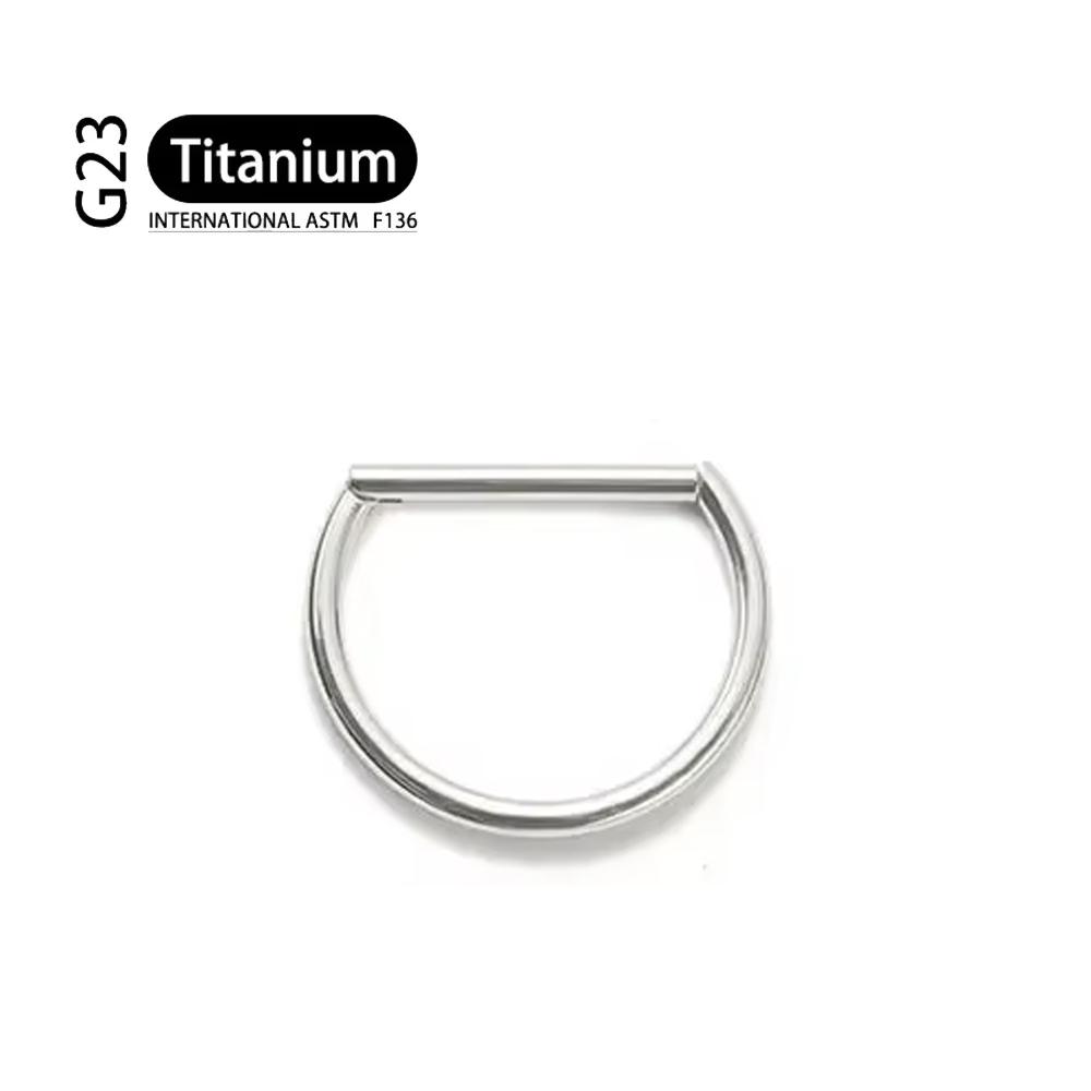 Титановый пирсинг G23 16G/18G 8/10/12 мм Кольцо в нос Кольцо-сегмент формы D Кликер Пирсинг хряща козелка ушной раковины губы Украшения для тела