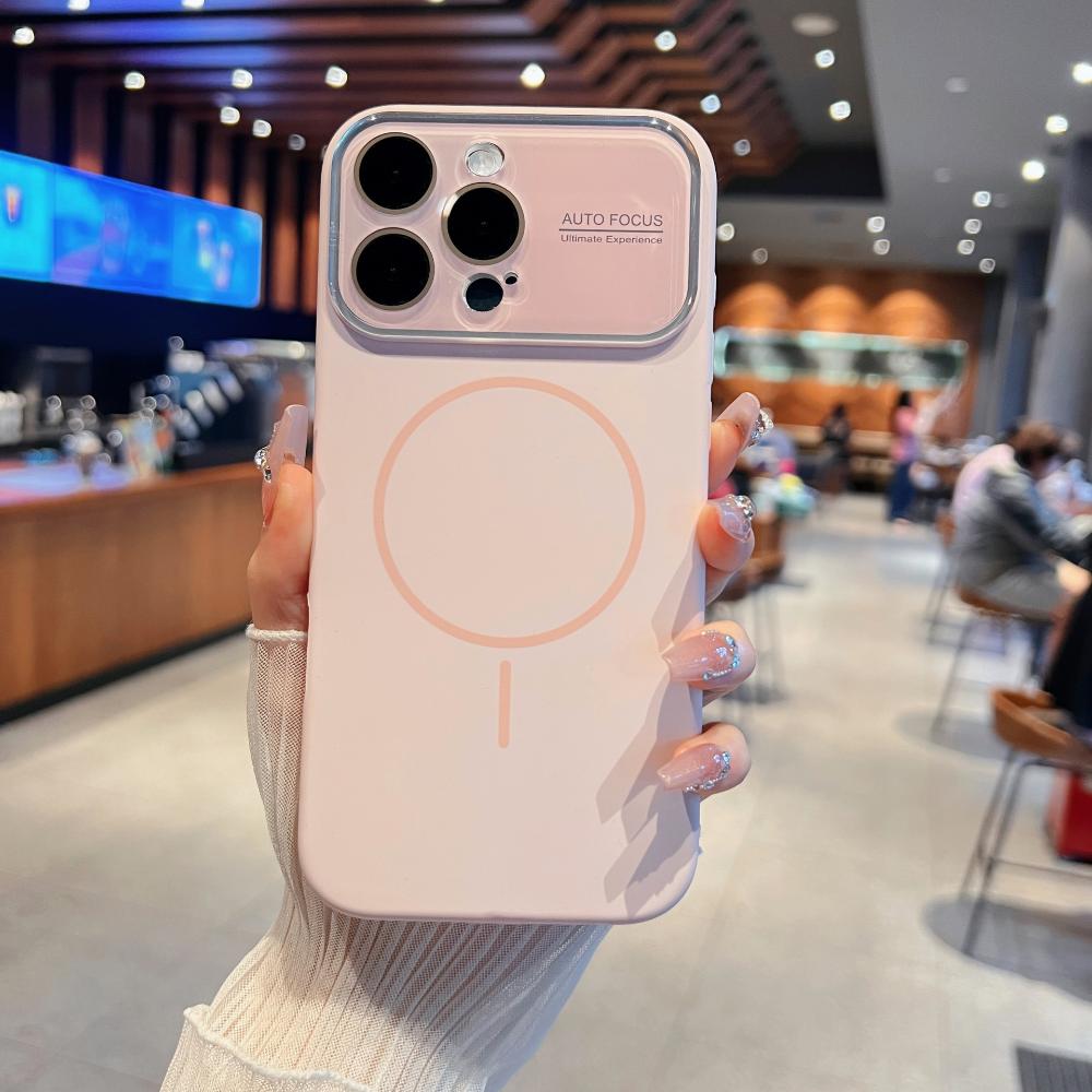 Совместим с iPhone 17, Жидкий силикон с большим окном, Полное покрытие, Тонкий круглый защитный чехол для Apple 16 с магнитной зарядкой