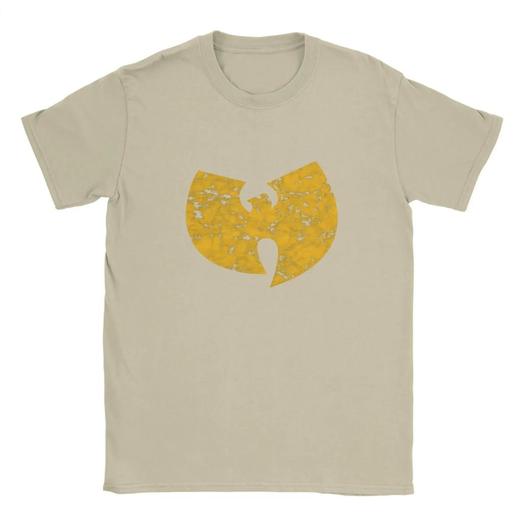 Wu Tang Clan Ретро Желтая Стиранная Графическая Футболка Old School Уличная Одежда Повседневный Топ Футболки