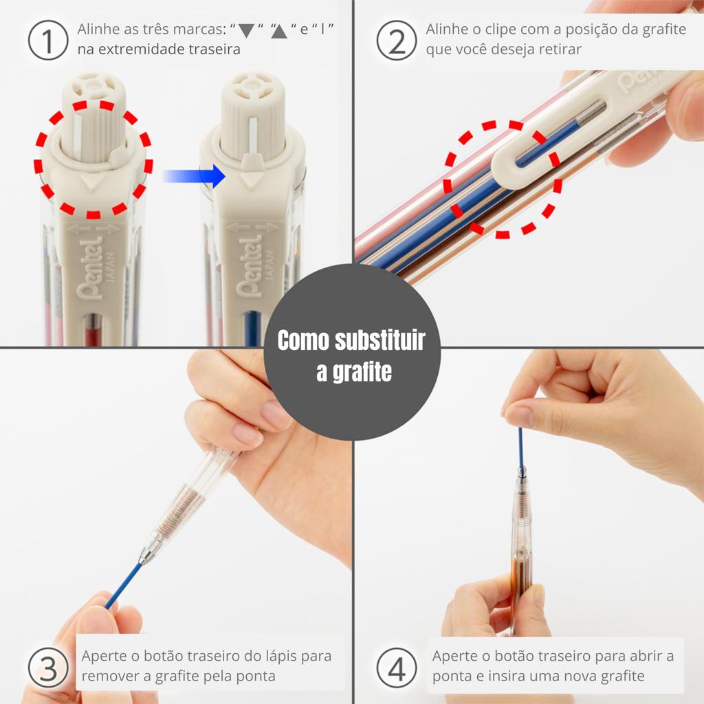 Набор цветных грифелей Pentel Art Multi-8, 8 ярких оттенков (XPH804), Идеально для эскизов и рисования