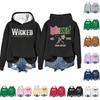 Women's Casual Long Sleeve Pullover Witch Print Hooded Sweatshirt