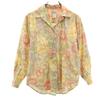 80s 90s Old Floral Long Sleeve Open Collar Shirt S Women Used